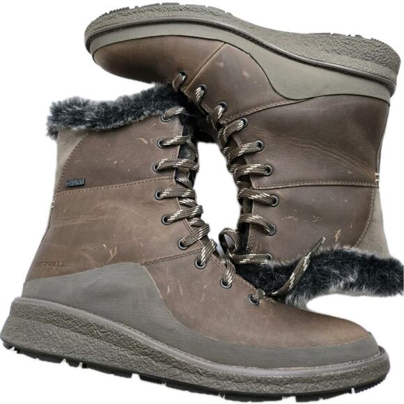 Merrell Tremblant Ezra Boots Women's Expresso Insulated Waterproof Lace - US 7.5 - Picture 1 of 14